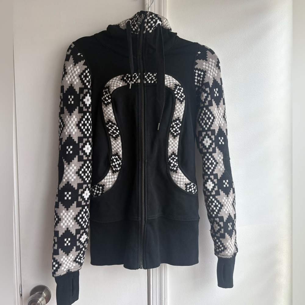 Lululemon Live Simply Ikat Apres Knit ski scuba full-zip hoodie size 4